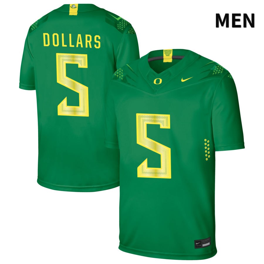 Oregon Ducks Men's #5 Sean Dollars Football College Authentic Green NIL 2022 Nike Jersey IVW05O6A